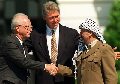 Yitzhak Rabin and Yassar Arafat