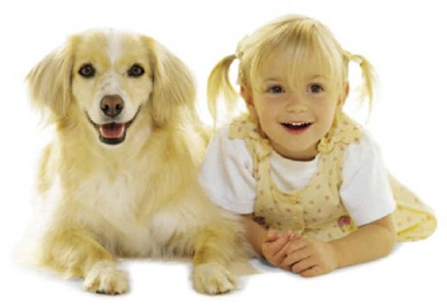 Blond Girl and Dog