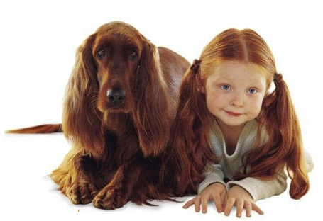 Red Haired Girl and Dog